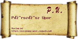 Pórszász Upor névjegykártya